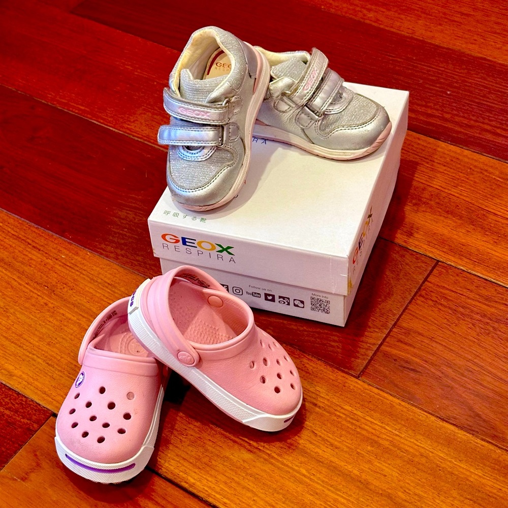 Assorted shoes for a little girl - Geox and Crocs 🌷
